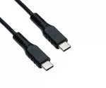 Кабел за зареждане от USB тип C към C, черен, 1,5 м 2x USB тип C щепсел, 60W, 3A